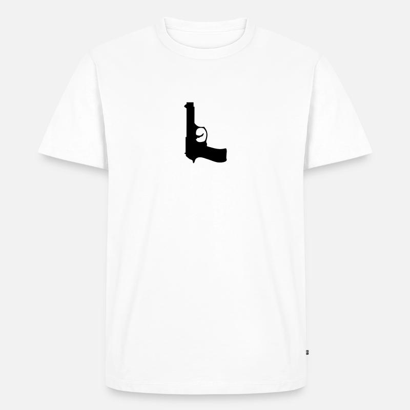 pistole - Männer Premium Bio T-Shirt - Weiß