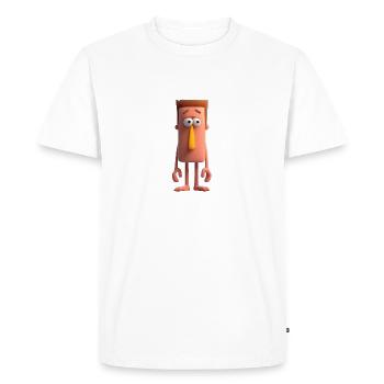 Mann - Männer Premium Bio T-Shirt - Weiß - Vorne - Nico (187cm)