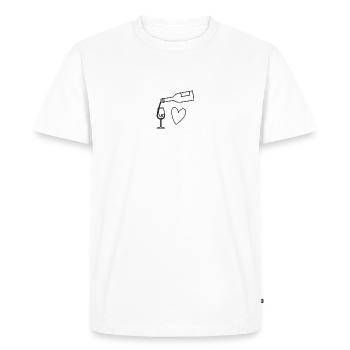 Le vin et le cœur - T-shirt Premium bio Homme - blanc - Devant - Nico (187cm)