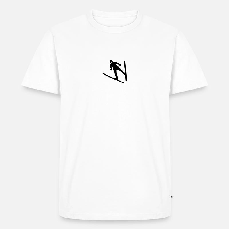 Skispringer - Männer Premium Bio T-Shirt - Weiß