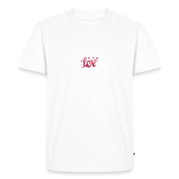 LOVE rose romantique - T-shirt Premium bio Homme - blanc - Devant - Nico (187cm)