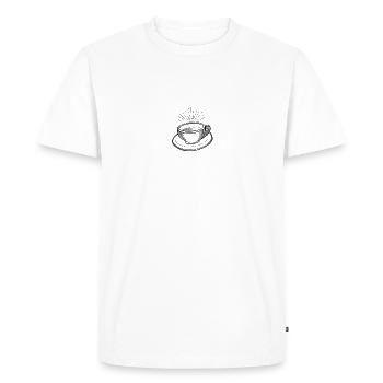 Coffee cups design - Men's Premium Organic T-Shirt - white - Front - Nico (187cm)