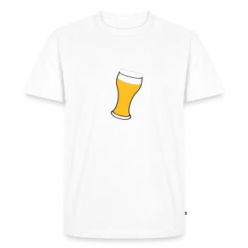 La bière de blé bière en verre de bière - T-shirt Premium bio Homme - blanc - Devant - Nico (187cm)