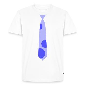 Tshirt cravate - version bleu clair - T-shirt Premium bio Homme - blanc - Devant - Nico (187cm)