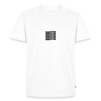 Manifesting black - Men's Premium Organic T-Shirt - white - Front - Nico (187cm)
