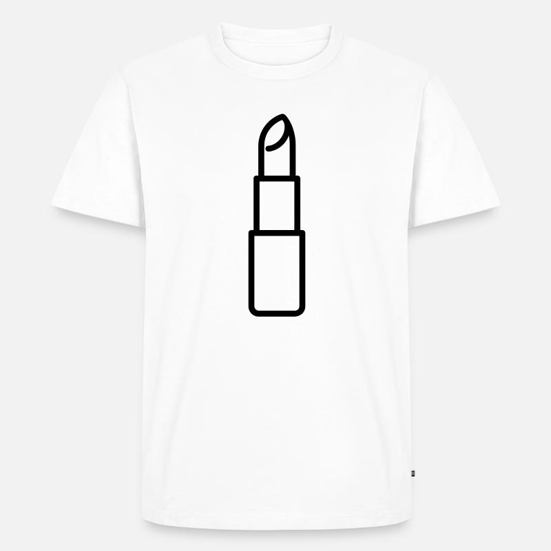 Lippenstift - Männer Premium Bio T-Shirt - Weiß