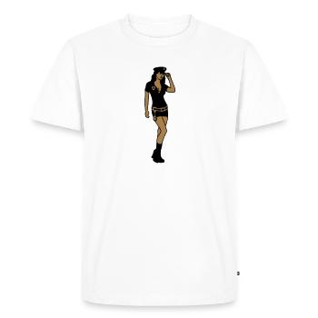 Sexy Love Cop - Polizistin - Männer Premium Bio T-Shirt - Weiß - Vorne - Nico (187cm)