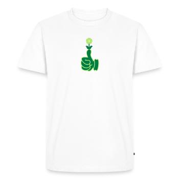 green thumb / Grüner Daumen (2c) - Men's Premium Organic T-Shirt - white - Front - Nico (187cm)