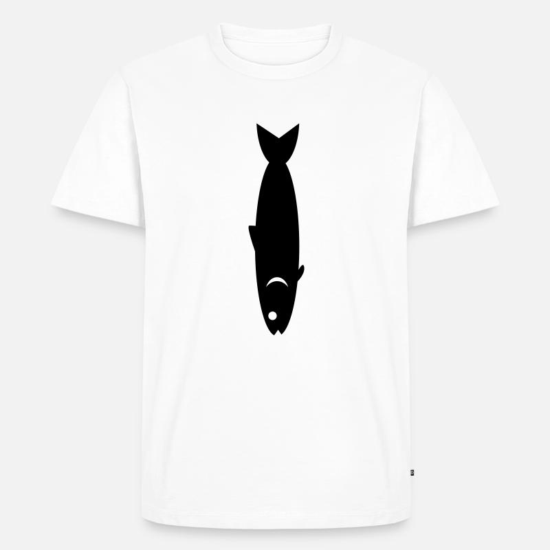 fisch_krawatte - Männer Premium Bio T-Shirt - Weiß