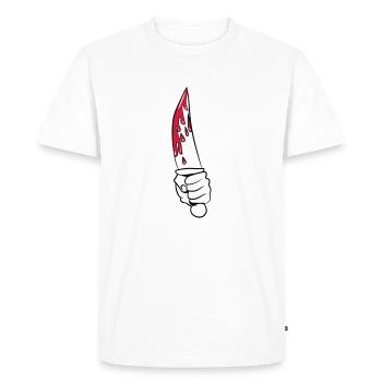 Horror knife cool - Men's Premium Organic T-Shirt - white - Front - Nico (187cm)