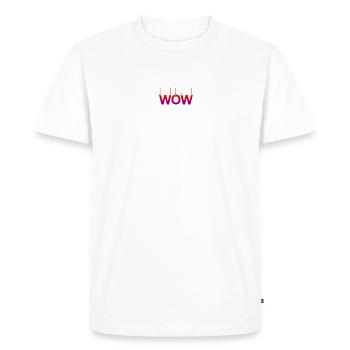 Testo Wow Design avec ballasts colorés - T-shirt Premium bio Homme - blanc - Devant - Nico (187cm)
