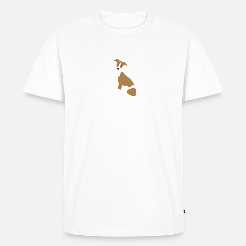 Whippet - Männer Premium Bio T-Shirt - Weiß