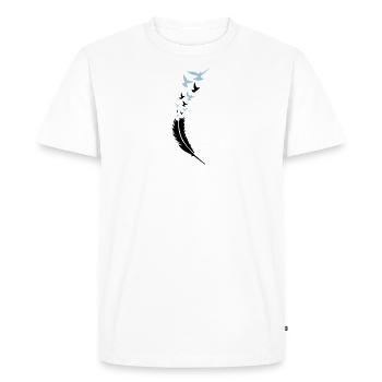 feather voegel fly 2 - Men's Premium Organic T-Shirt - white - Front - Nico (187cm)