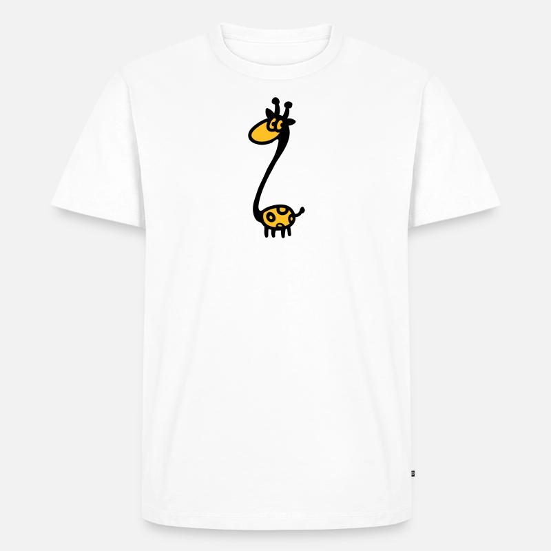 Lustige Giraffe - Männer Premium Bio T-Shirt - Weiß