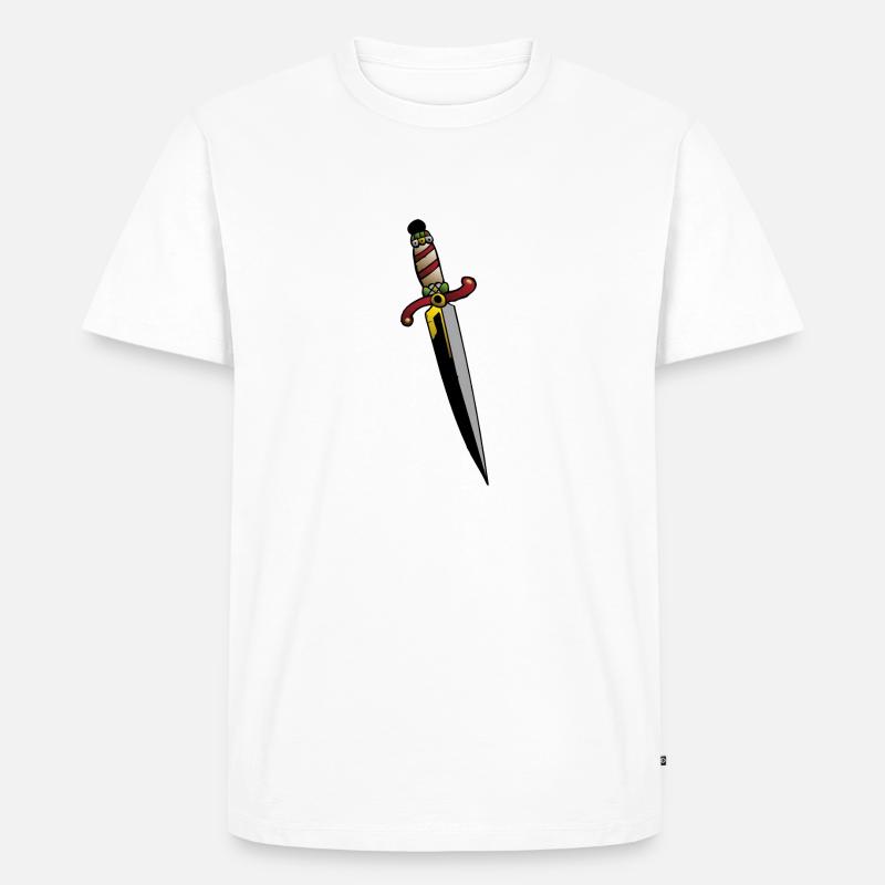 Dolch Messer Dolch - Männer Premium Bio T-Shirt - Weiß