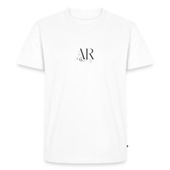 Élégance Classique Monogramme AR - T-shirt Premium bio Homme - blanc - Devant - Nico (187cm)