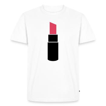 Rouge à lèvres - T-shirt Premium bio Homme - blanc - Devant - Nico (187cm)