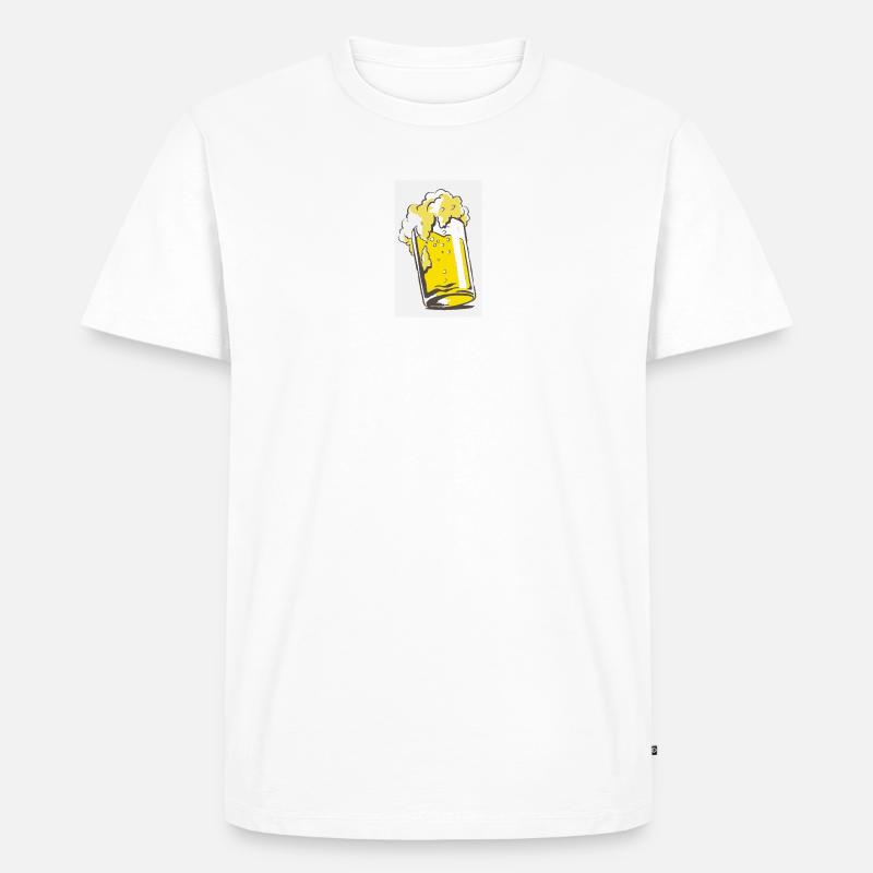 bier - Männer Premium Bio T-Shirt - Weiß