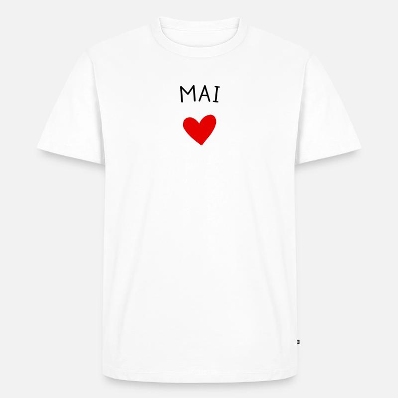 Werdende Mutter May – Baby unterwegs ❤️ - Männer Premium Bio T-Shirt - Weiß