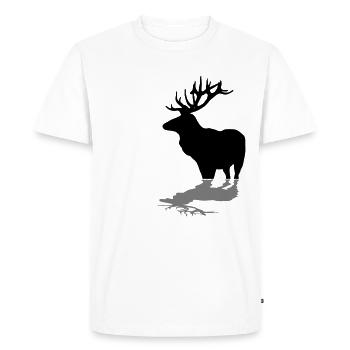 hirsch - jagd - jäger - hunter - hunting - Männer Premium Bio T-Shirt - Weiß - Vorne - Nico (187cm)