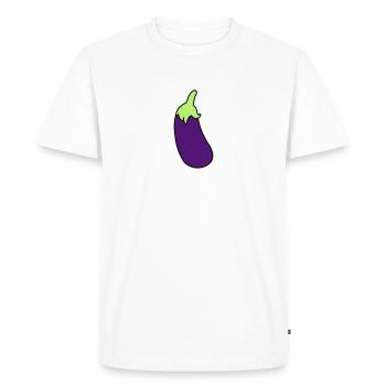 Aubergine - T-shirt Premium bio Homme - blanc - Devant - Nico (187cm)