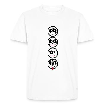 Smiley Kiss Icons (vertikal) 3c - T-shirt Premium bio Homme - blanc - Devant - Nico (187cm)