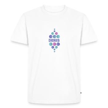Denis comme prénom - T-shirt Premium bio Homme - blanc - Devant - Nico (187cm)