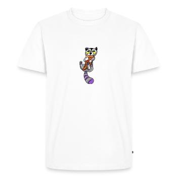 Pizza Raton laveur non binaire - T-shirt Premium bio Homme - blanc - Devant - Nico (187cm)
