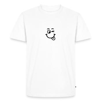 smiley laugh wink face - Men's Premium Organic T-Shirt - white - Front - Nico (187cm)