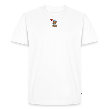 Pixel MiniBear Navy - T-shirt Premium bio Homme - blanc - Devant - Nico (187cm)