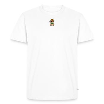 Pixel MiniBear Viking - Men's Premium Organic T-Shirt - white - Front - Nico (187cm)