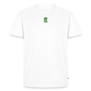 Pixel MiniBear Neon Green - Men's Premium Organic T-Shirt - white - Front - Nico (187cm)