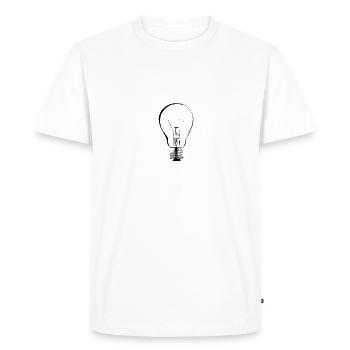 light bulb - Men's Premium Organic T-Shirt - white - Front - Nico (187cm)