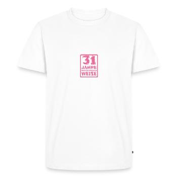 Age 31 - Men's Premium Organic T-Shirt - white - Front - Nico (187cm)