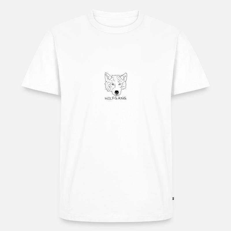 Wolfgang Wolf Schwarz - Männer Premium Bio T-Shirt - Weiß