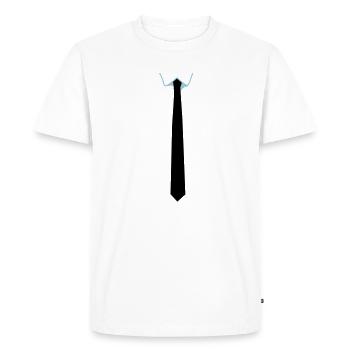 tie - Men's Premium Organic T-Shirt - white - Front - Nico (187cm)