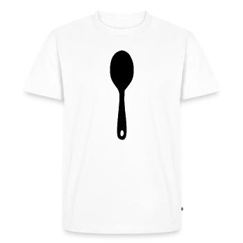 Cuillère de cuisson Cuillère de cuisson Icône Cadeau blanc - T-shirt Premium bio Homme - blanc - Devant - Nico (187cm)