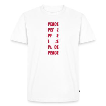 Carte de paix - T-shirt Premium bio Homme - blanc - Devant - Nico (187cm)