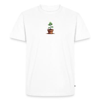 Plante sucrée en pot - T-shirt Premium bio Homme - blanc - Devant - Nico (187cm)