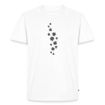 Paillettes florales - T-shirt Premium bio Homme - blanc - Devant - Nico (187cm)