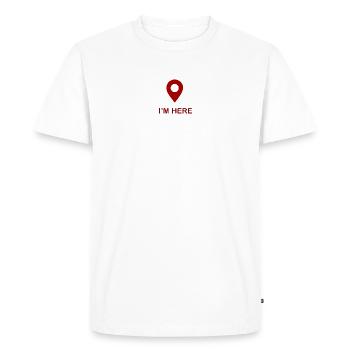 Je suis ici Design minimal - T-shirt Premium bio Homme - blanc - Devant - Nico (187cm)