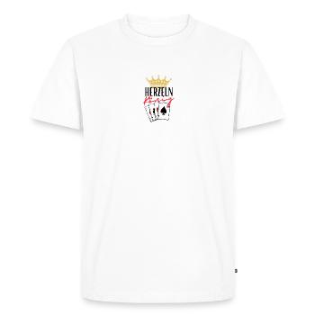 Hearts King - Men's Premium Organic T-Shirt - white - Front - Nico (187cm)