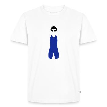 Nageur, silhouette - T-shirt Premium bio Homme - blanc - Devant - Nico (187cm)