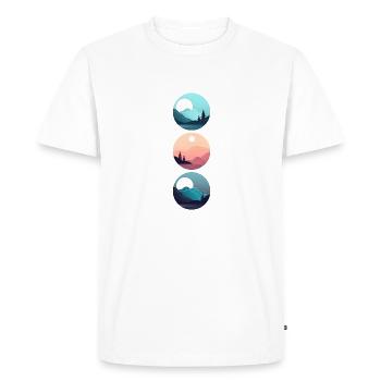 Mountain Landscape Geometric Art - Men's Premium Organic T-Shirt - white - Front - Nico (187cm)