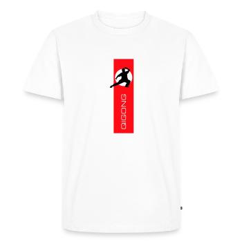 Drapeau Qigong - T-shirt Premium bio Homme - blanc - Devant - Nico (187cm)