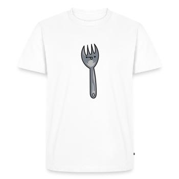 Dessin animé drôle spork avec visage - T-shirt Premium bio Homme - blanc - Devant - Nico (187cm)