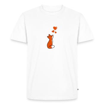 fox love - Men's Premium Organic T-Shirt - white - Front - Nico (187cm)