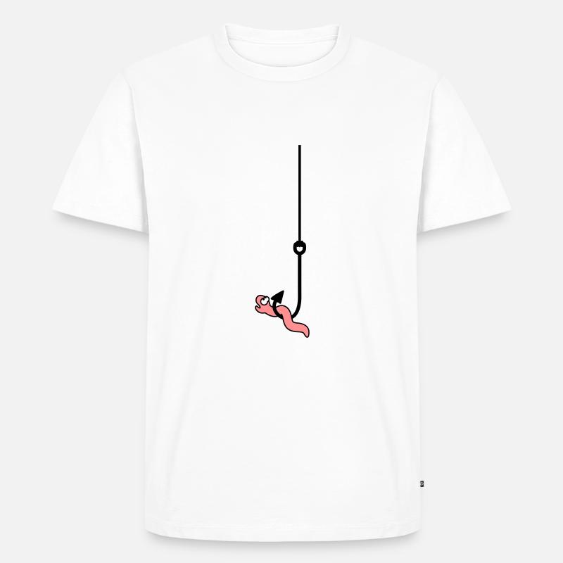 Worm On The Hook - Men's Premium Organic T-Shirt - white