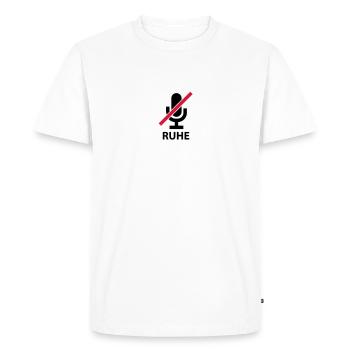 Reste - Muet - Silence - Son désactivé - T-shirt Premium bio Homme - blanc - Devant - Nico (187cm)