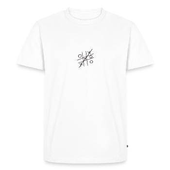 Tic Tac Toe - Men's Premium Organic T-Shirt - white - Front - Nico (187cm)